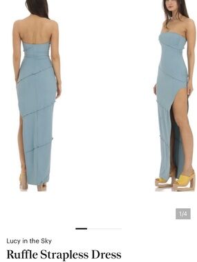 Lucy in the Sky Light Blue Strapless Dress
